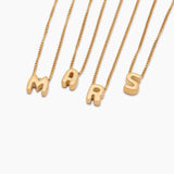 Bubble Initial Charm Necklace