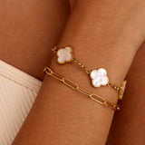 Mother Of Pearl Clover Bracelet
