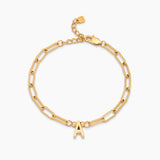 Paperclip Initial Charm Bracelet