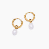 Mini Twisted Pearl Hoops