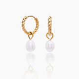 Mini Twisted Pearl Hoops