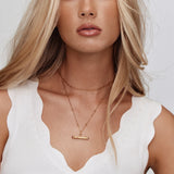 Custom Name & Birthstone T-Bar Necklace