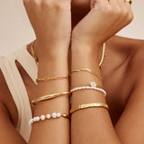 Sunshine Layered Pearl & Gold Bracelet